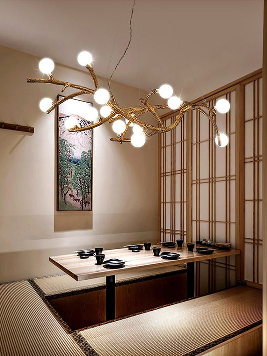Zen Japanese Wabi-Sabi Tree Branch Chandelier