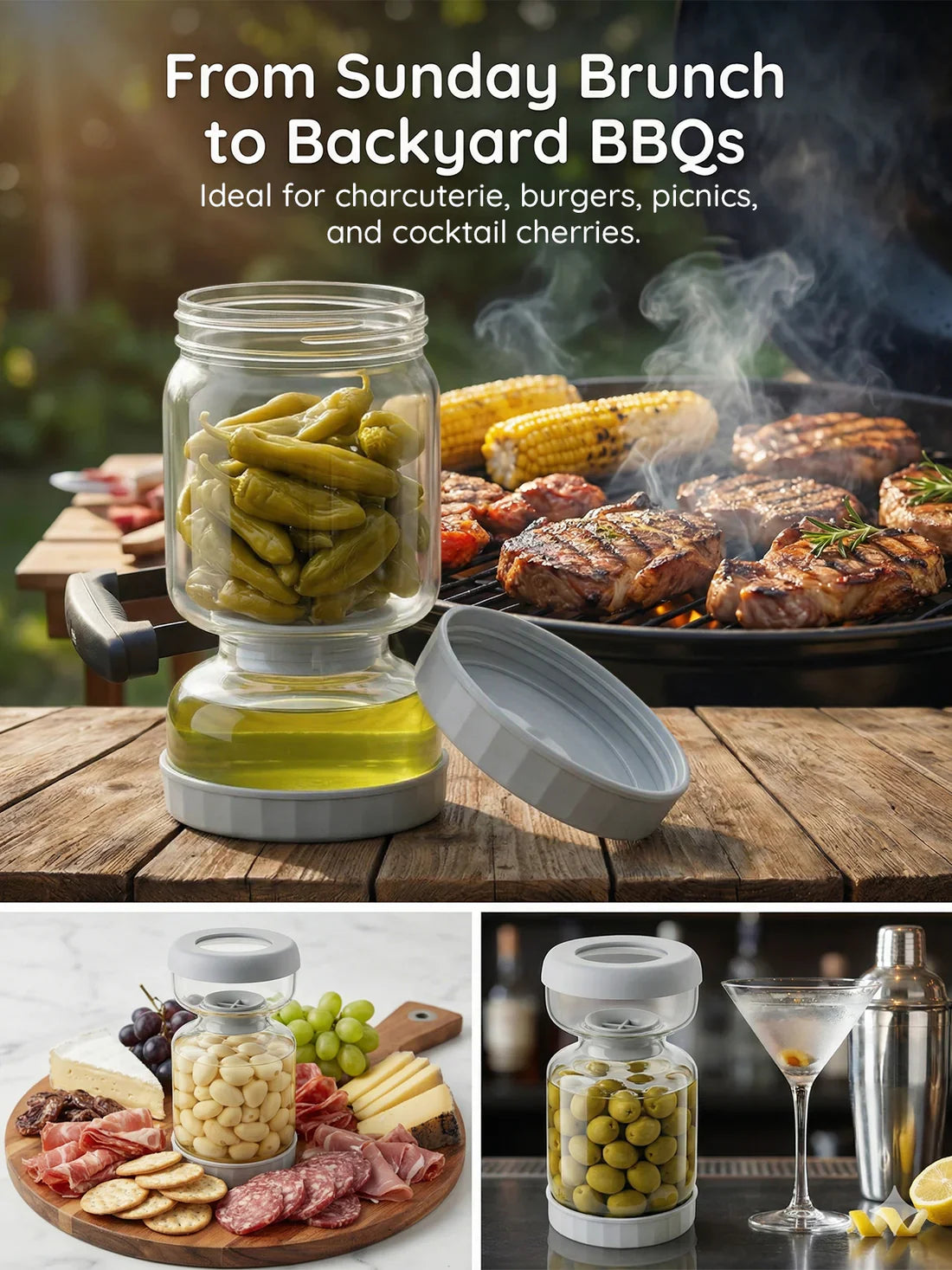 Homnoble Pickle and Olive Hourglass Jar